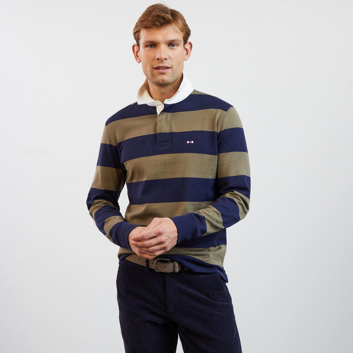Maillot bleu marine rayé manches longues