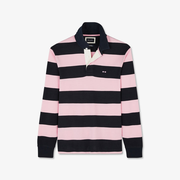Maillot rose rayé manches longues