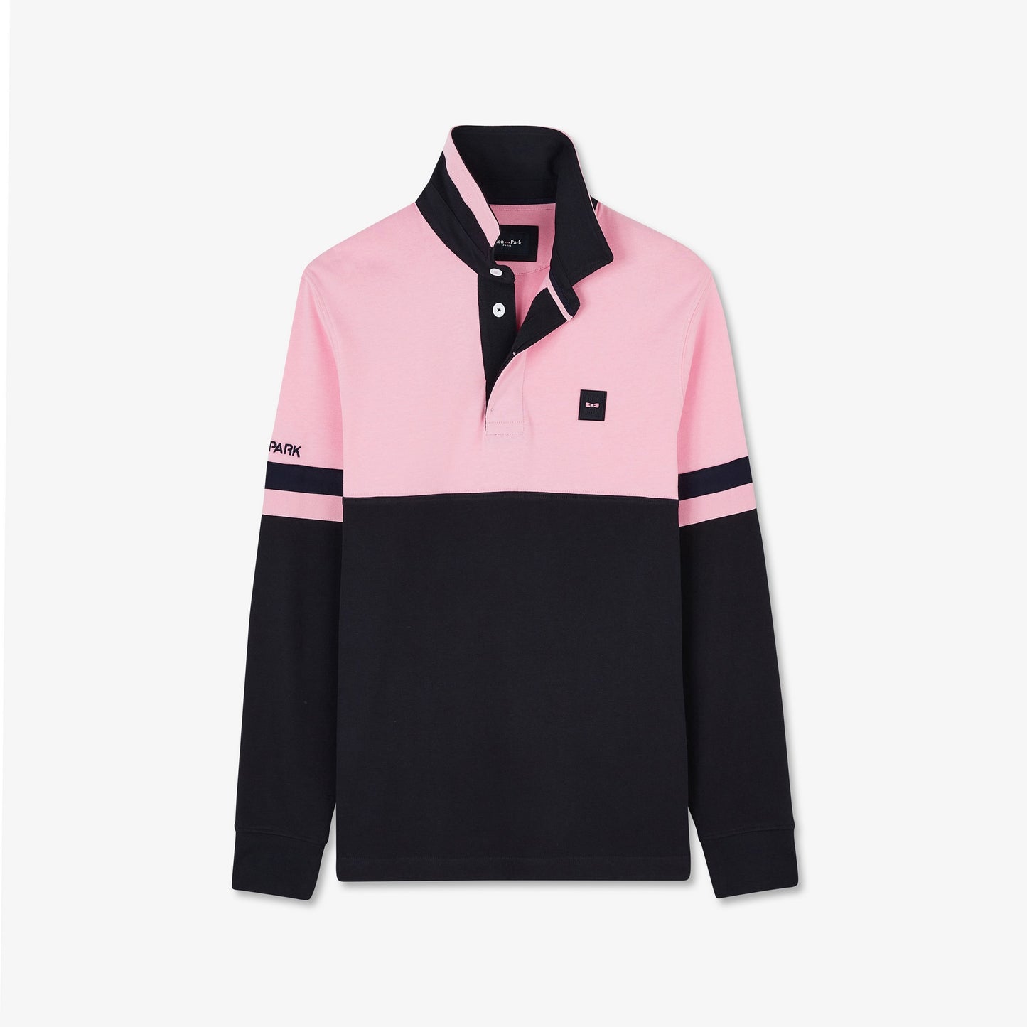 Maillot bleu foncé colorblock manches longues