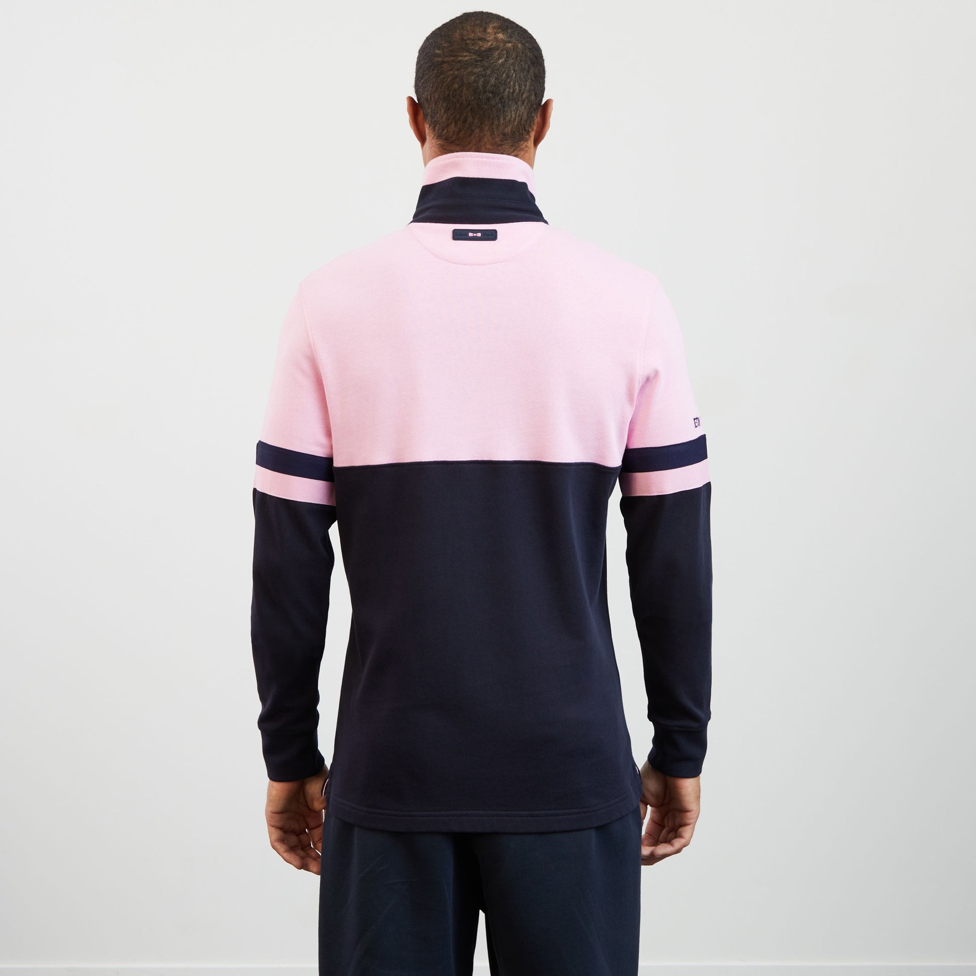 Maillot bleu foncé colorblock manches longues