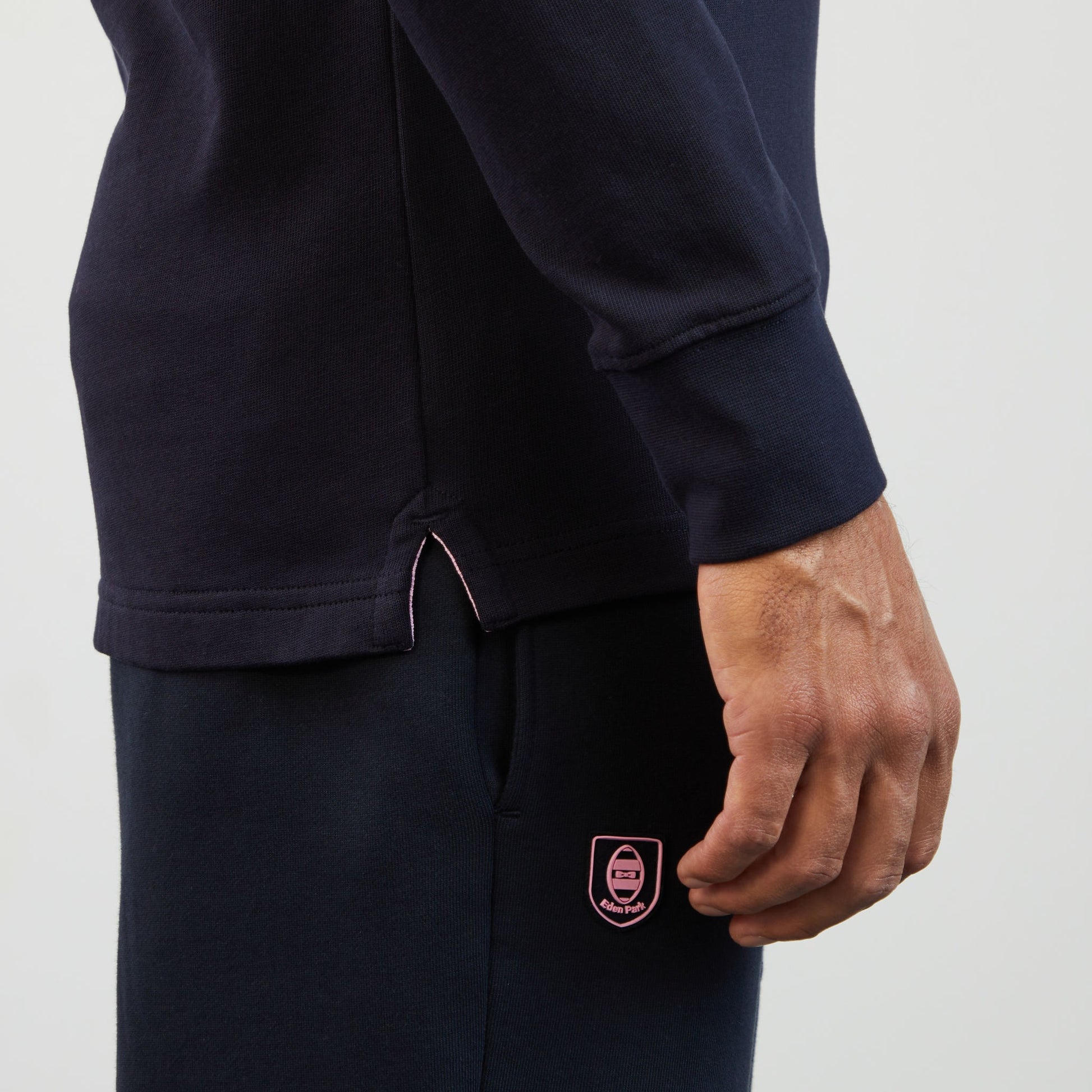 Maillot bleu foncé colorblock manches longues