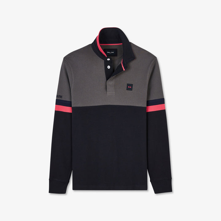 Maillot gris foncé colorblock manches longues