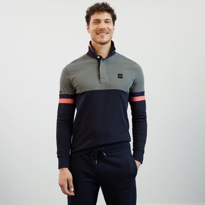 Maillot gris colorblock manches longues