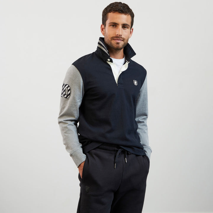 Maillot gris colorblock manches longues