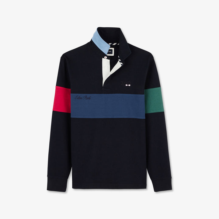 Maillot bleu foncé colorblock à broderies 2023