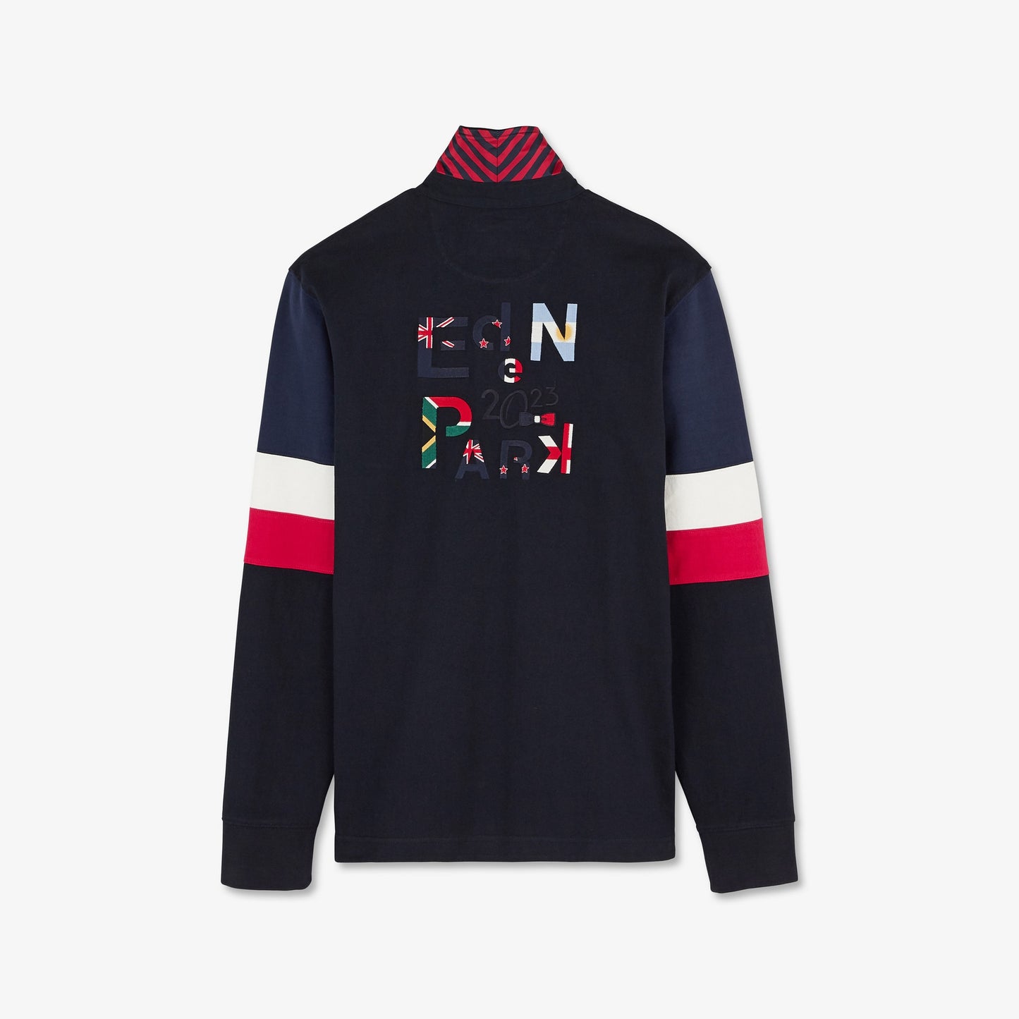 Dark blue colourblock rugby shirt with 2023 embroidery