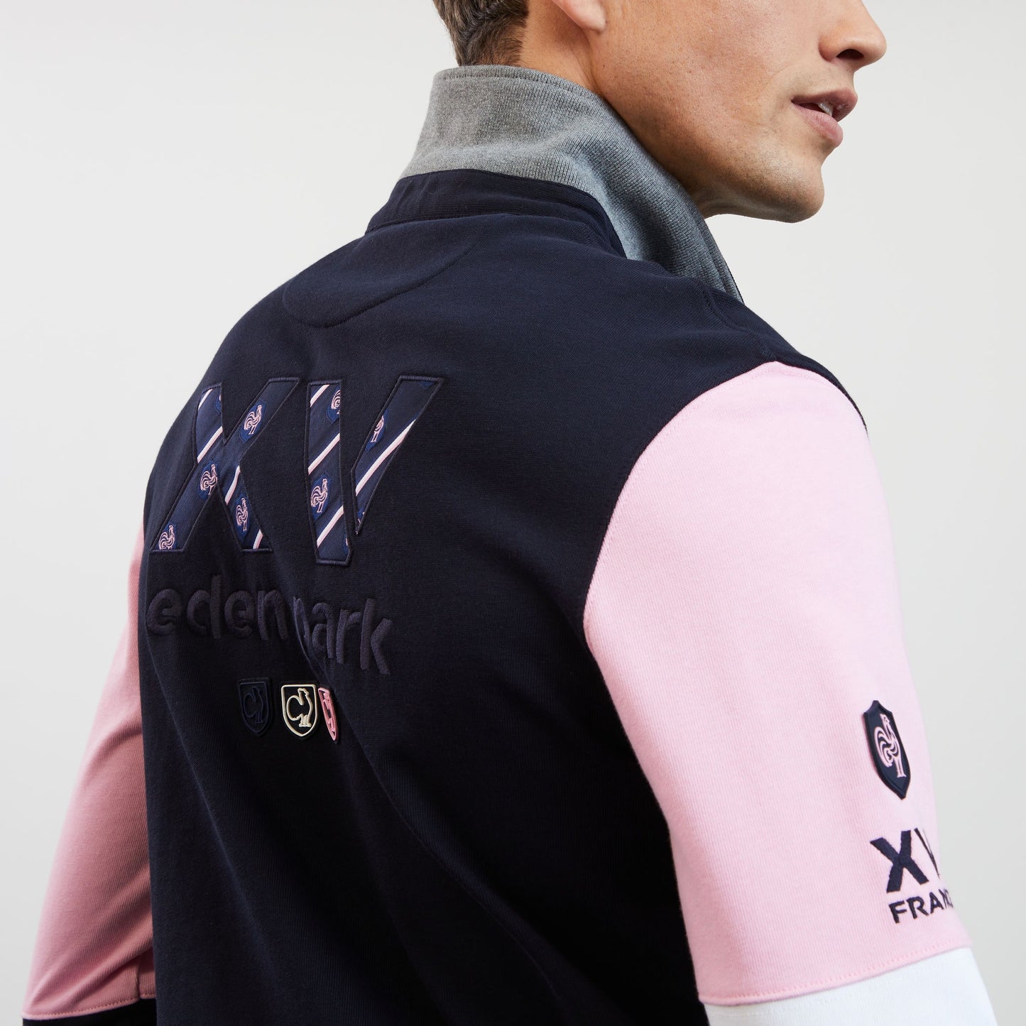 Maillot rose colorblock XV de France manches longues