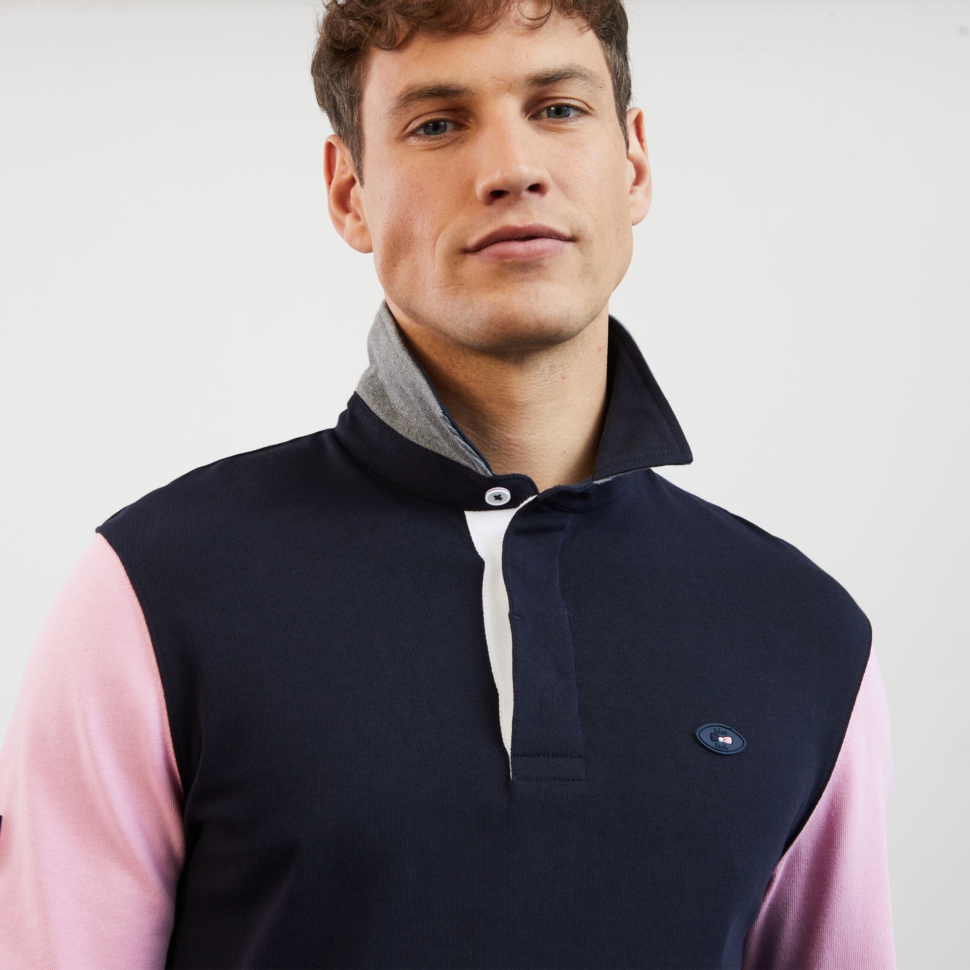 Maillot rose colorblock XV de France manches longues