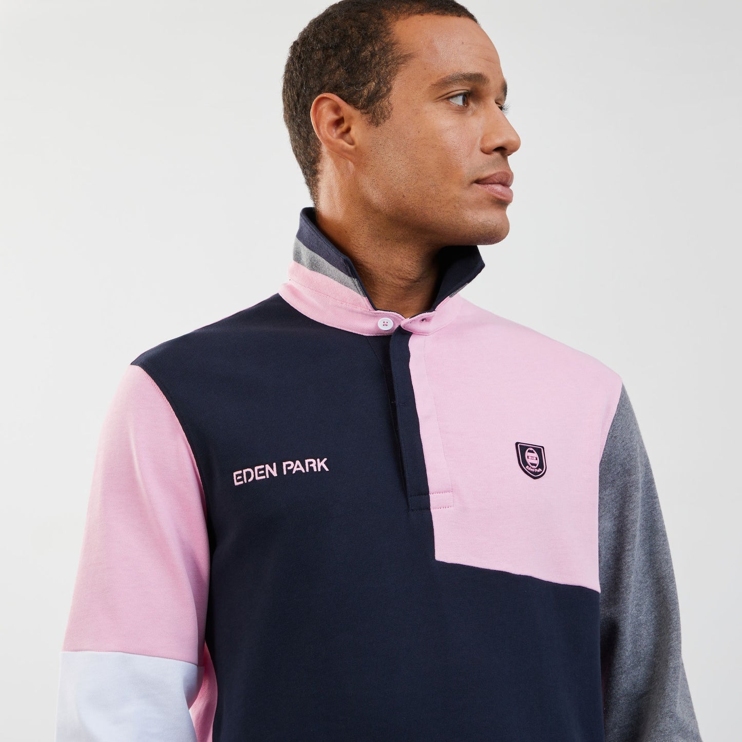 Maillot colorblock bleu foncé à broderie noeuds papillon