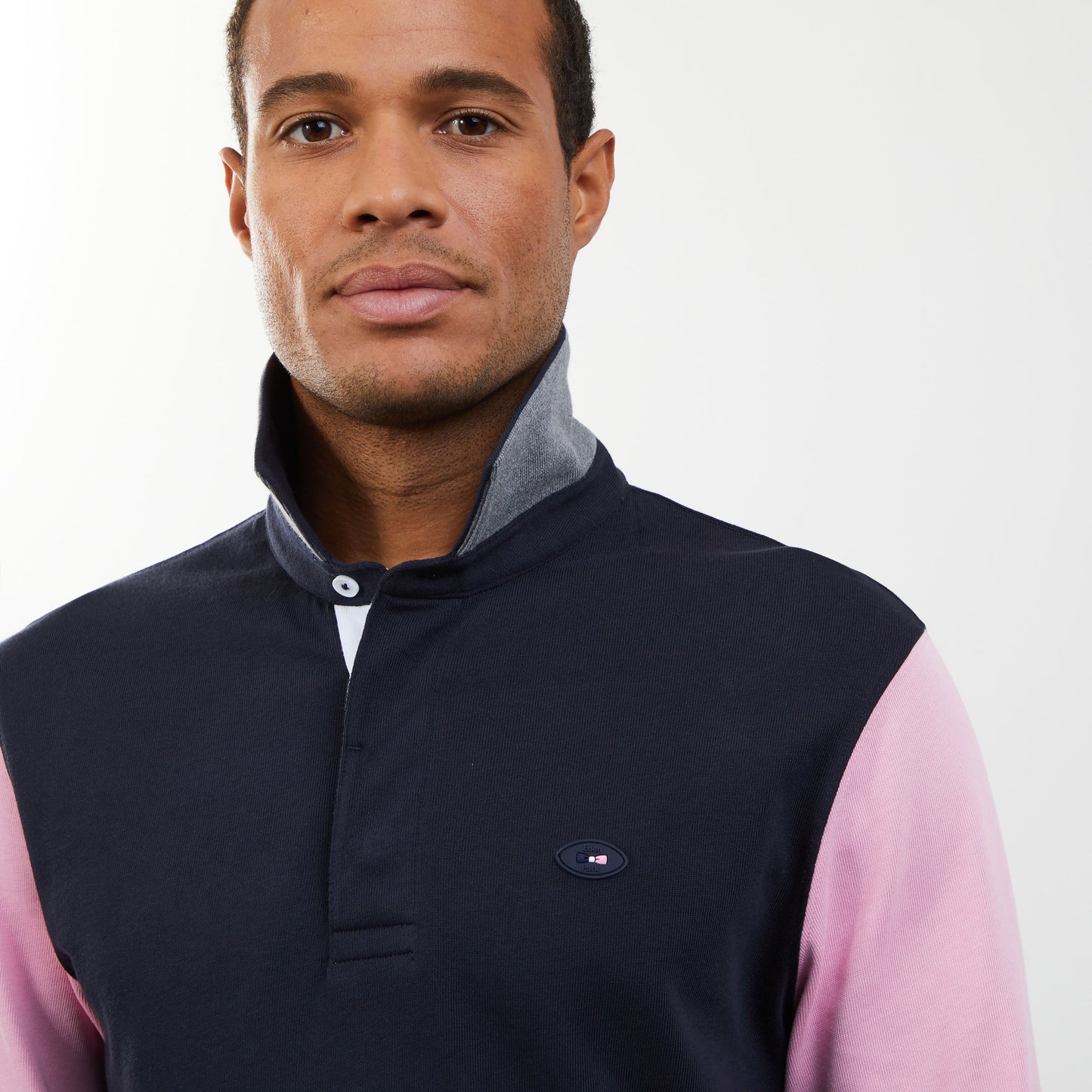 Maillot colorblock rose motif broderie dos