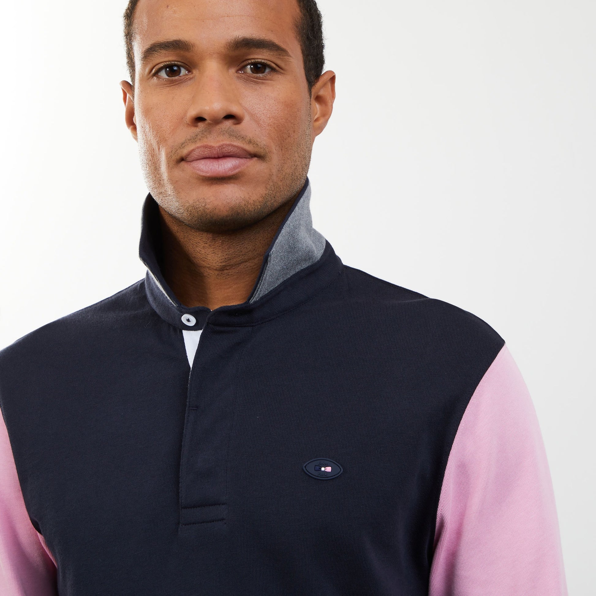 Maillot colorblock rose motif broderie dos