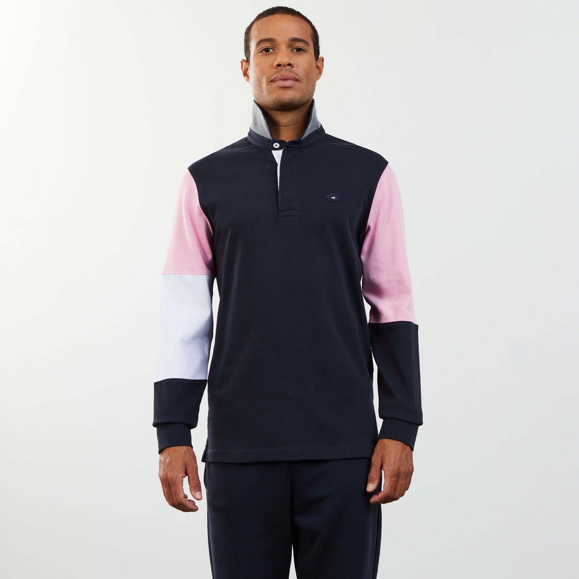 Maillot colorblock rose motif broderie dos