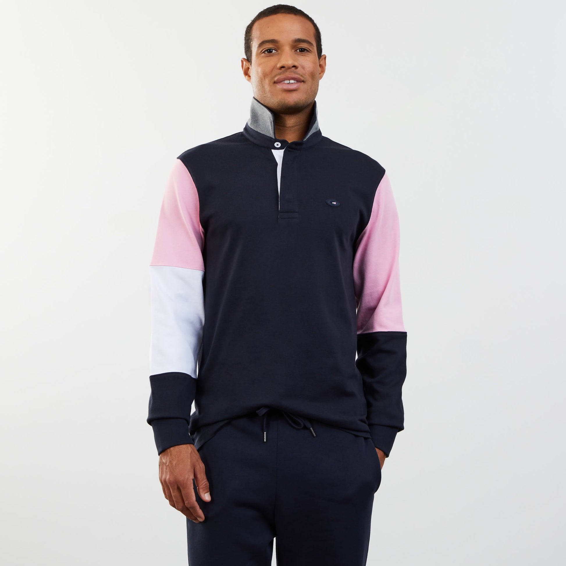 Maillot colorblock rose motif broderie dos