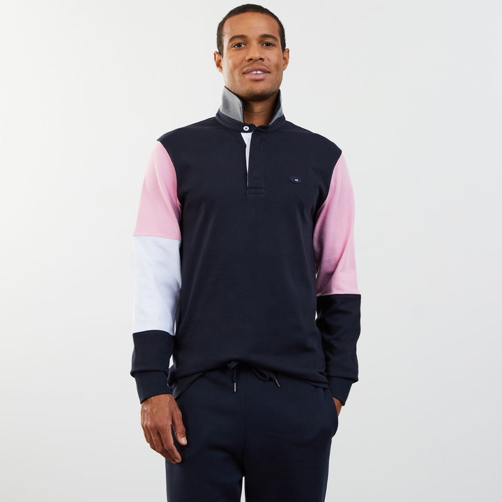 Maillot colorblock rose motif broderie dos