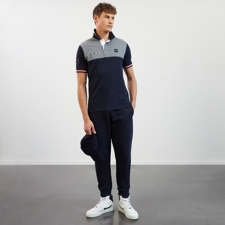 Polo gris colorblock manches courtes XV de France