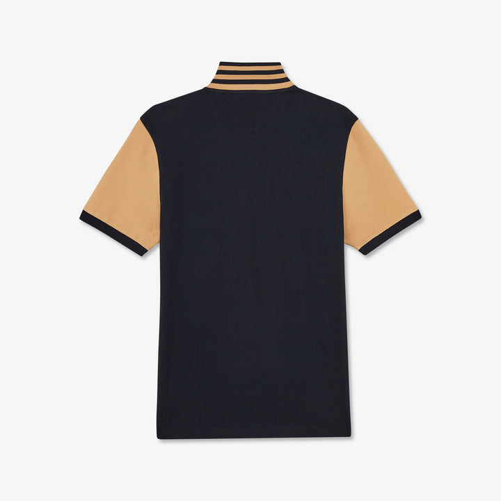 Polo colorblock beige à broderie cerclée 10