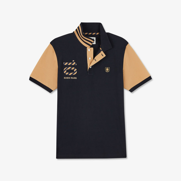 Polo colorblock beige à broderie cerclée 10