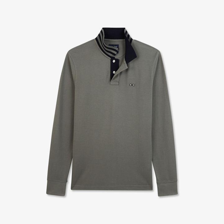Polo marron manches longues