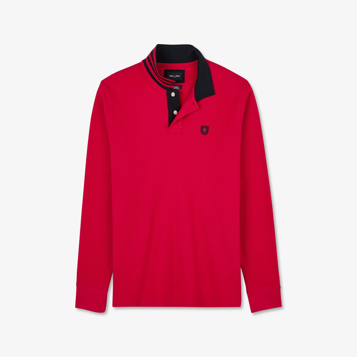 Polo rose fuchsia manches longues