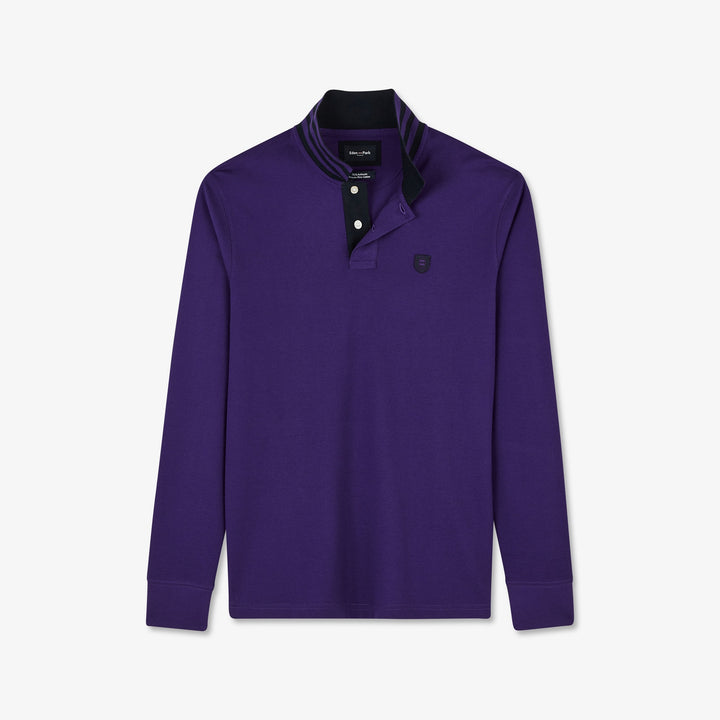 Polo violet manches longues