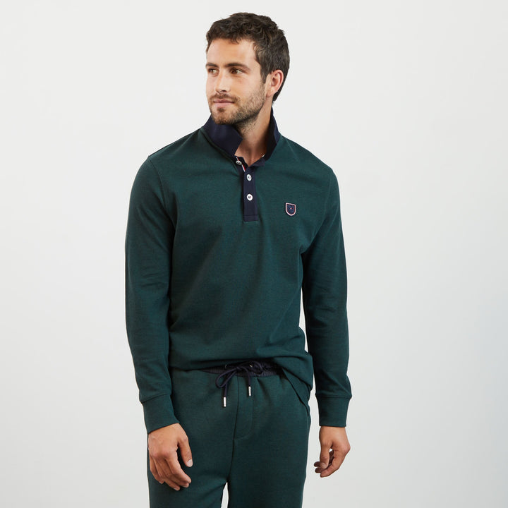 Polo vert manches longues