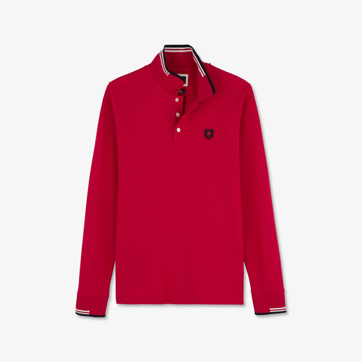 Polo rose manches longues