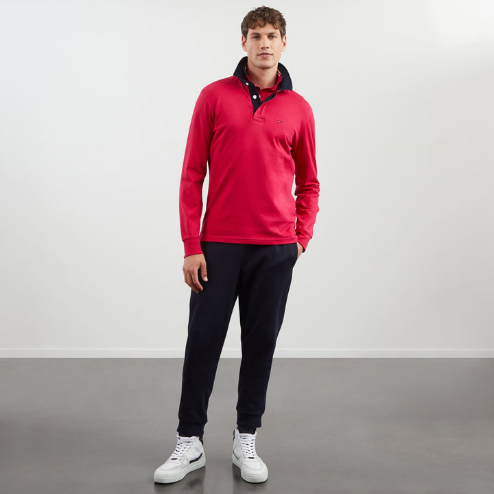 Polo rose manches longues