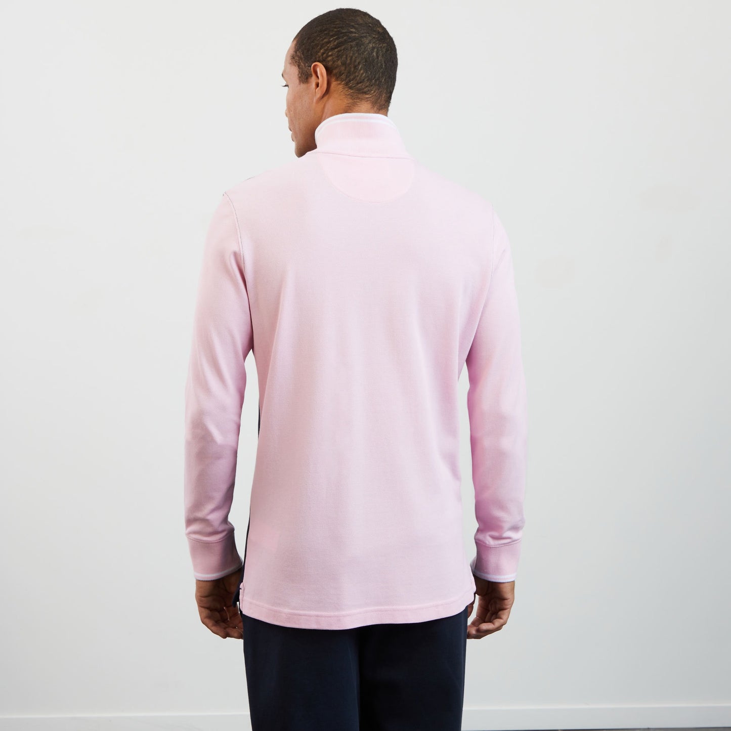 Long-sleeved colourblock polo shirt