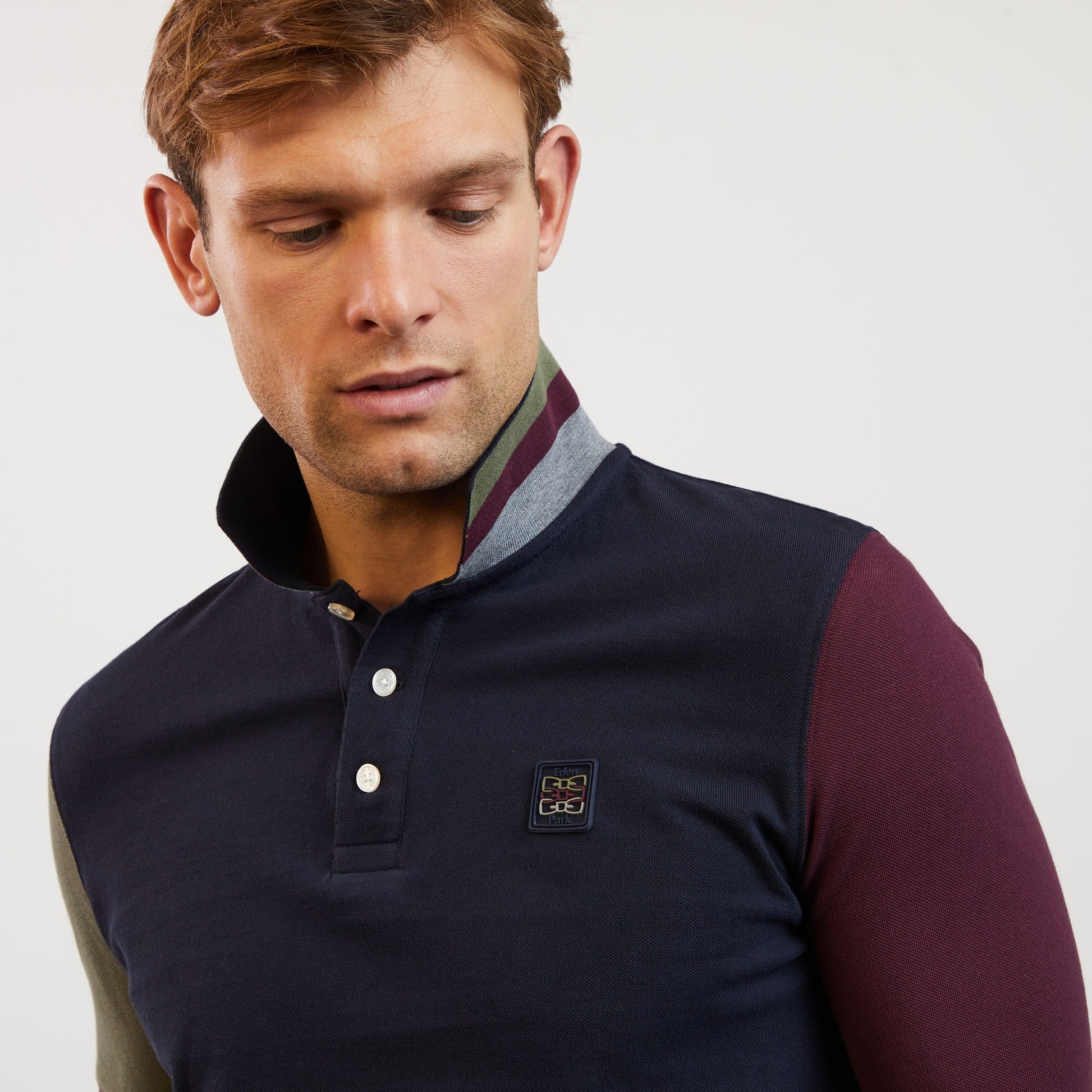 Polo colorblock manches longues