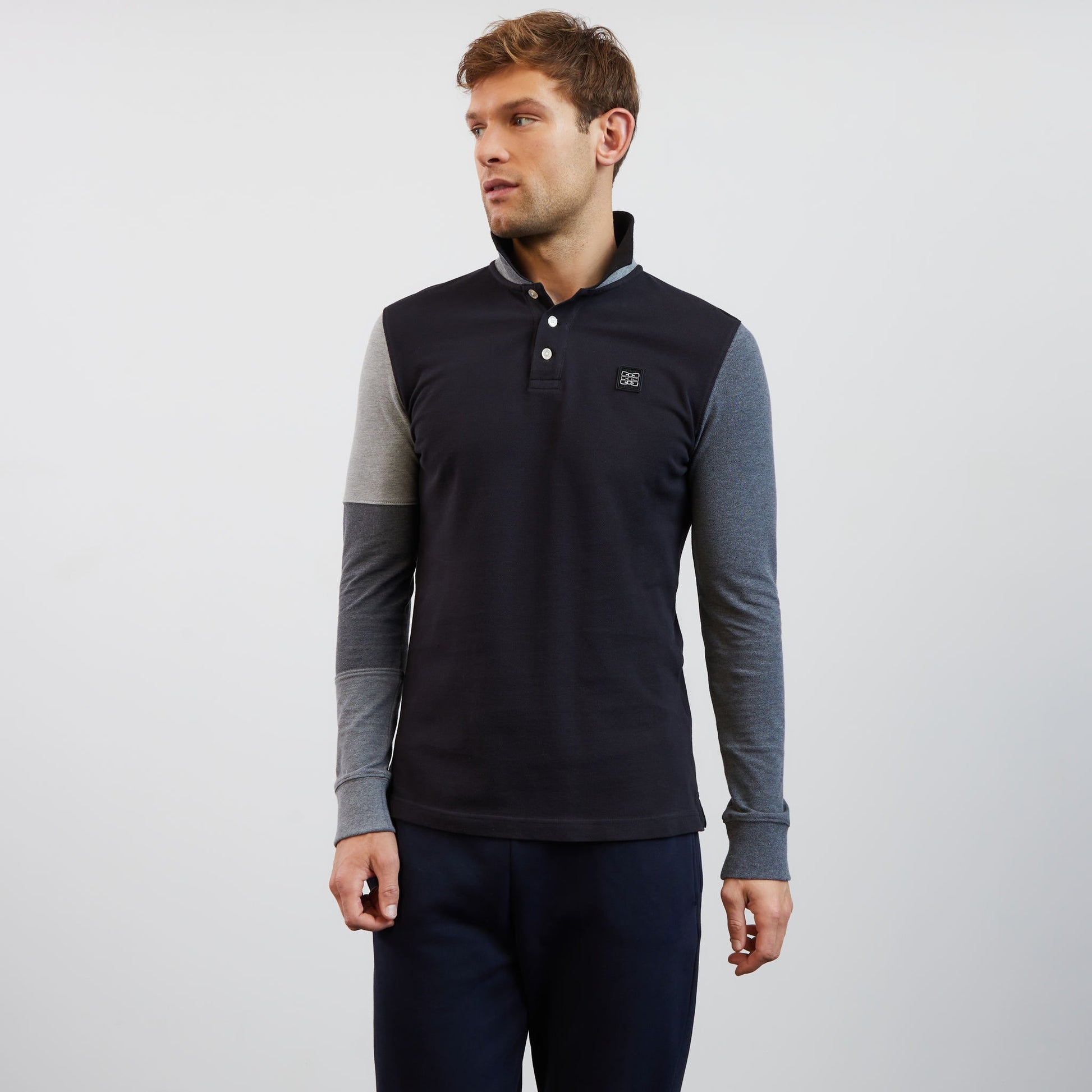 Polo colorblock manches longues
