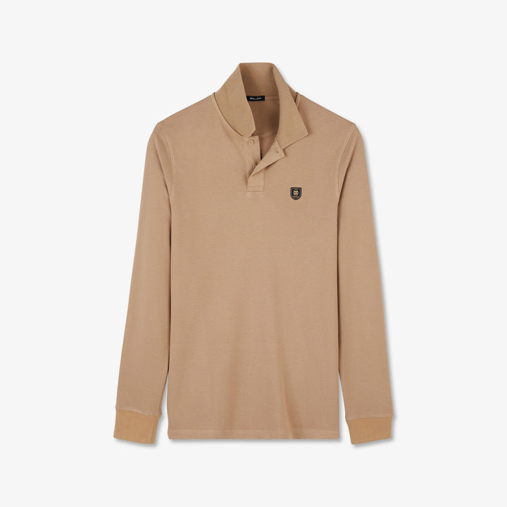 Polo beige manches longues