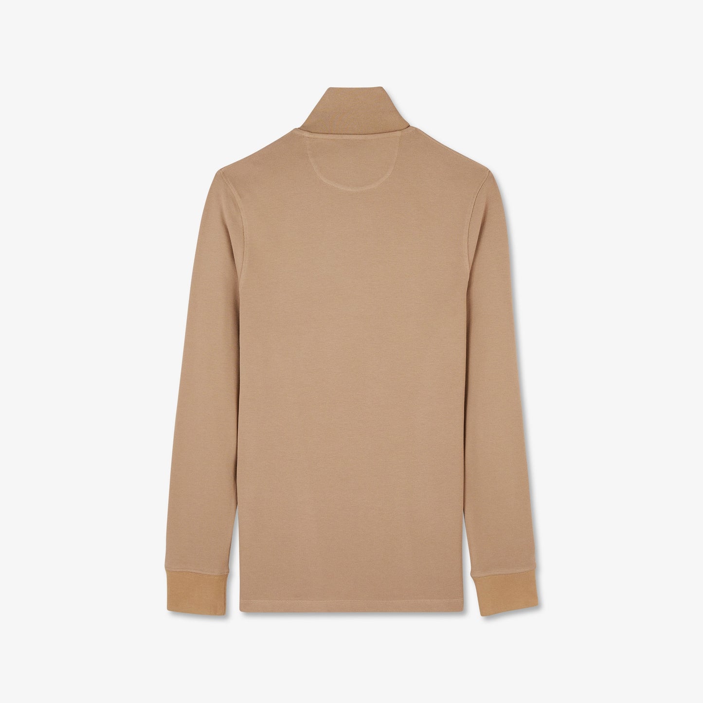 Beige long-sleeved polo shirt