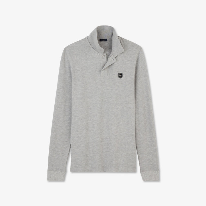 Polo gris manches longues