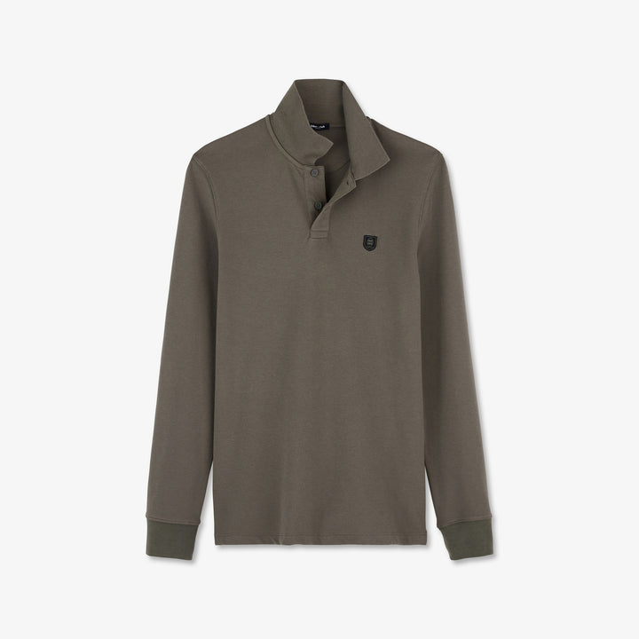 Polo gris foncé manches longues