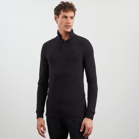 Polo noir manches longues - Image 3