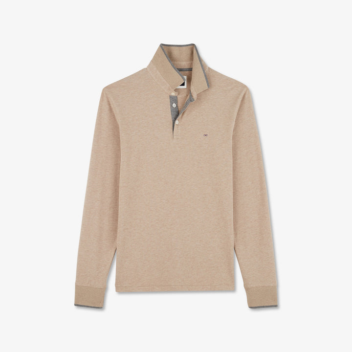 Polo beige manches longues