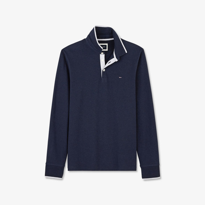 Polo bleu marine manches longues