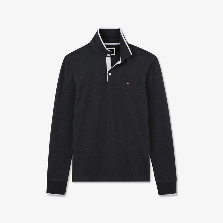 Polo gris foncé manches longues
