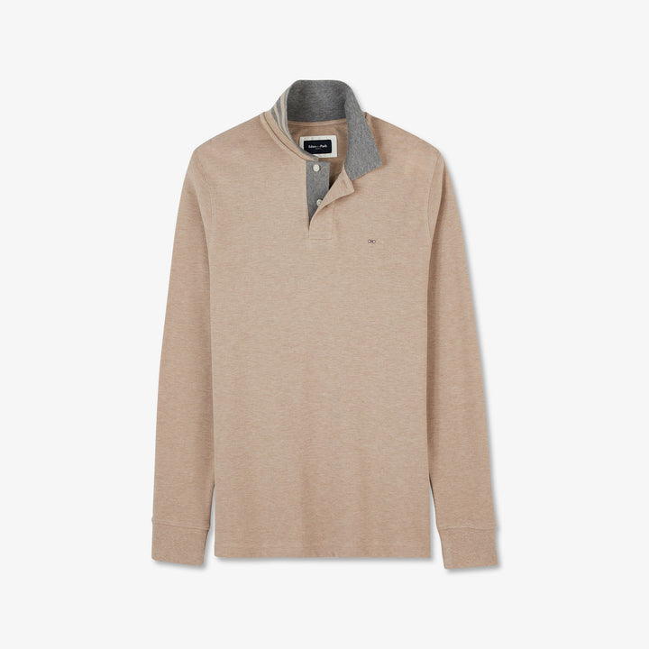 Polo beige manches longues
