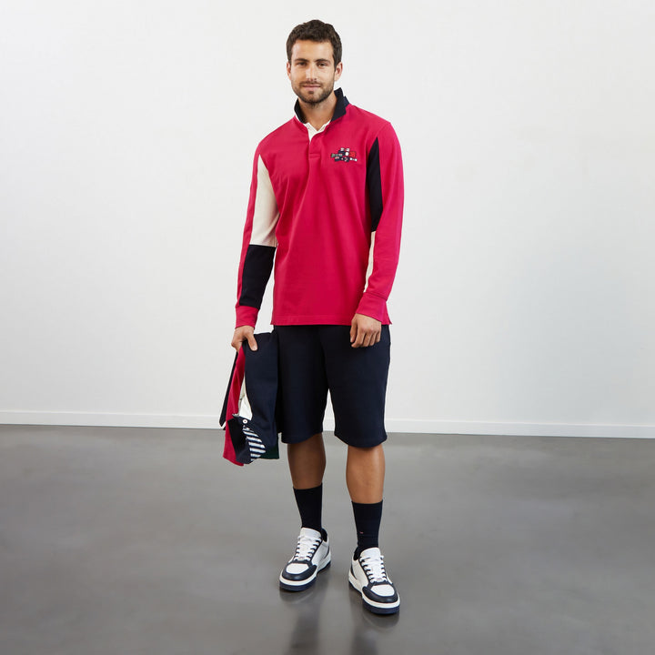 Polo rose foncé colorblock à broderie nœuds et 2023