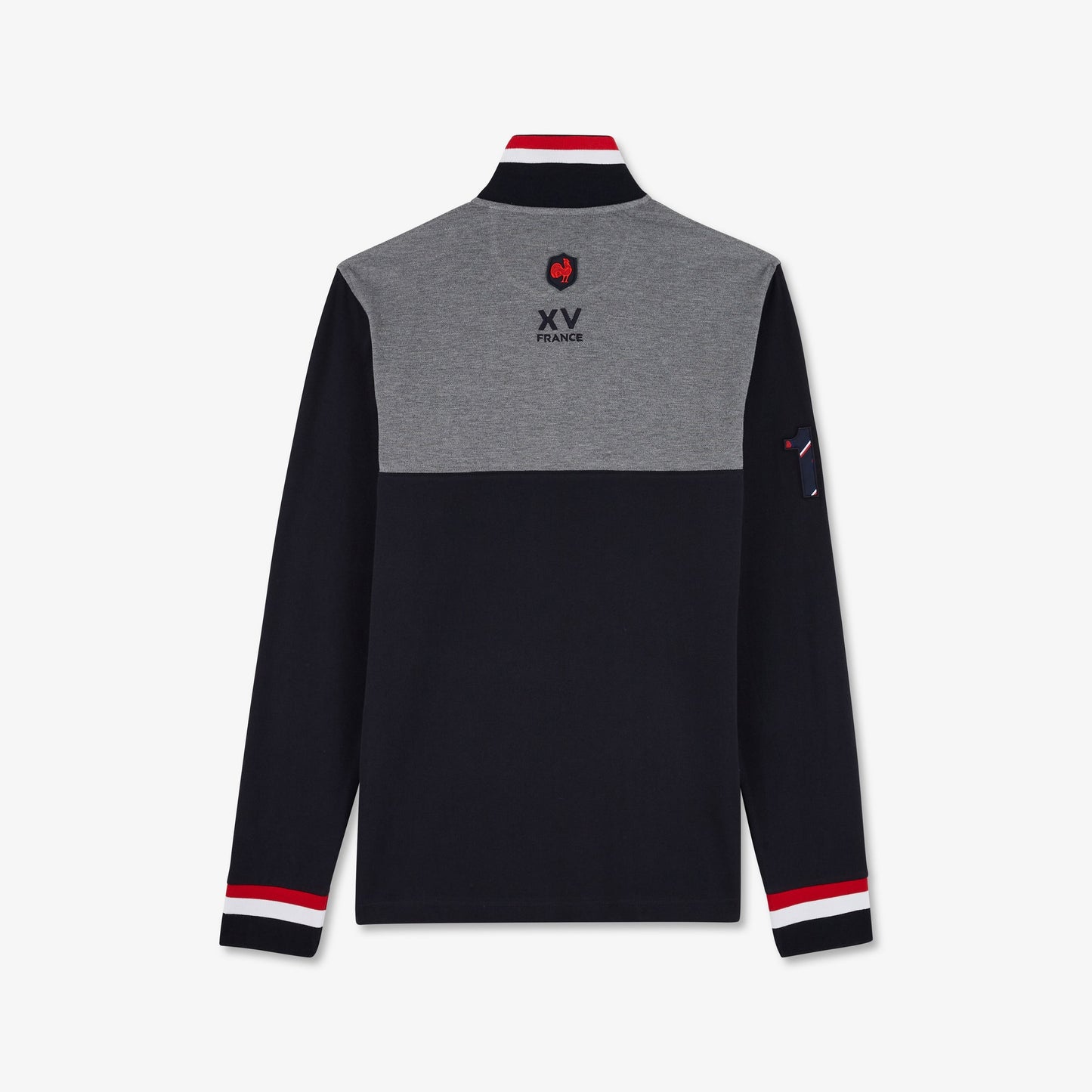 Polo gris colorblock manches longues