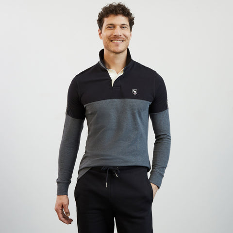 Polo gris foncé colorblock manches longues - Nouvelle Zélande - Image 1