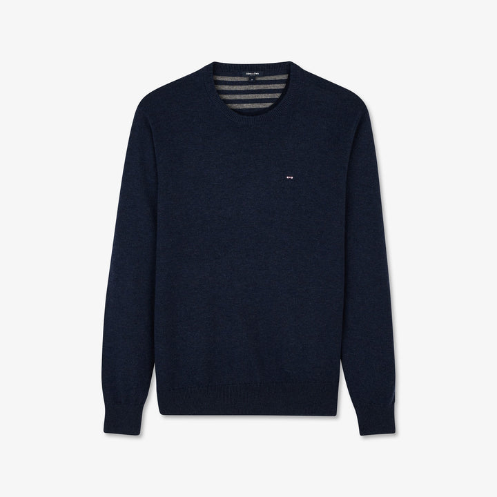 Pull bleu marine en laine mélangée