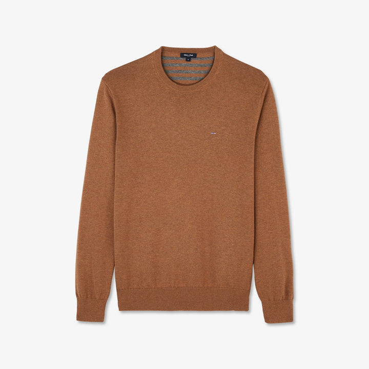 Pull marron clair en laine mélangée