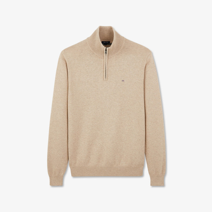 Pull beige à col camionneur