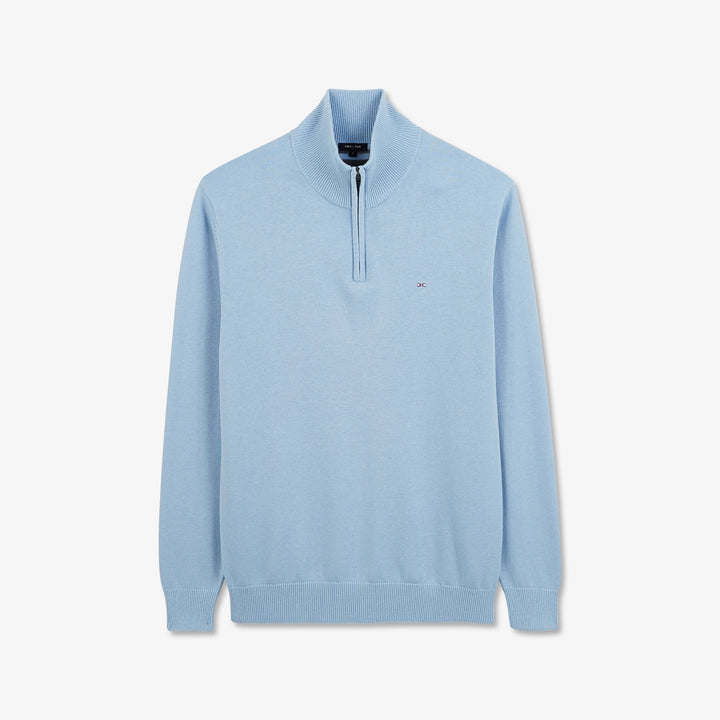 Pull bleu clair à col camionneur