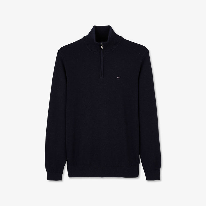 Pull bleu marine à col camionneur