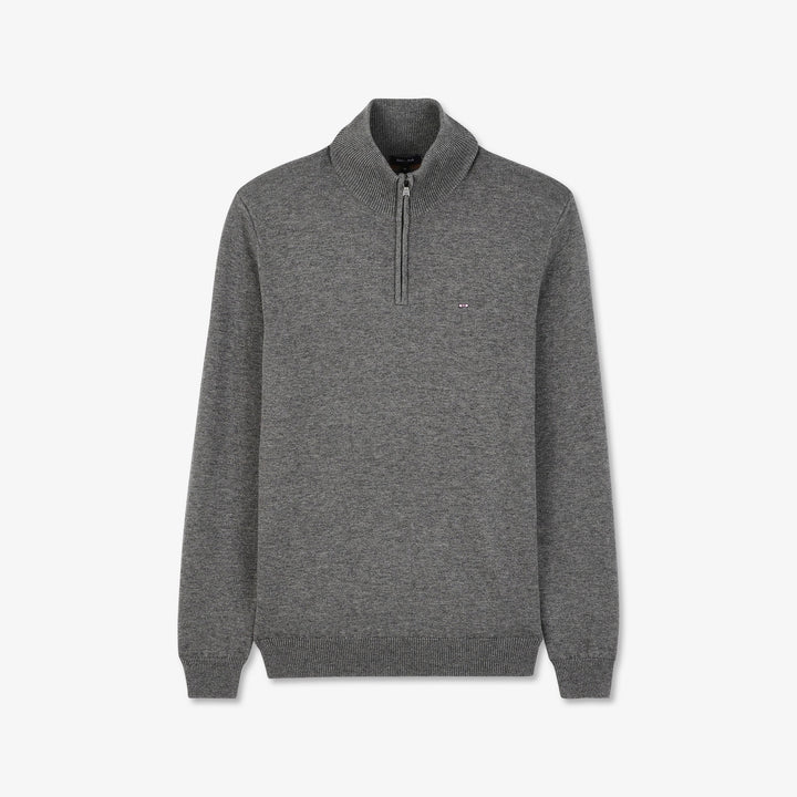 Pull gris à col camionneur
