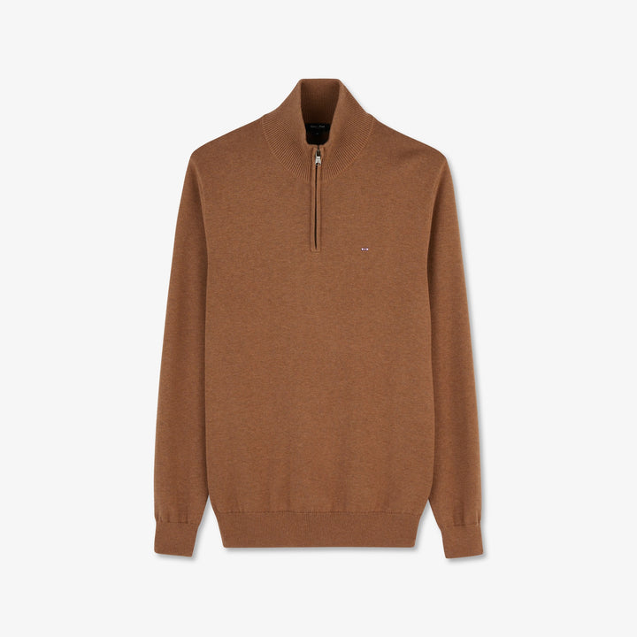 Pull marron à col camionneur