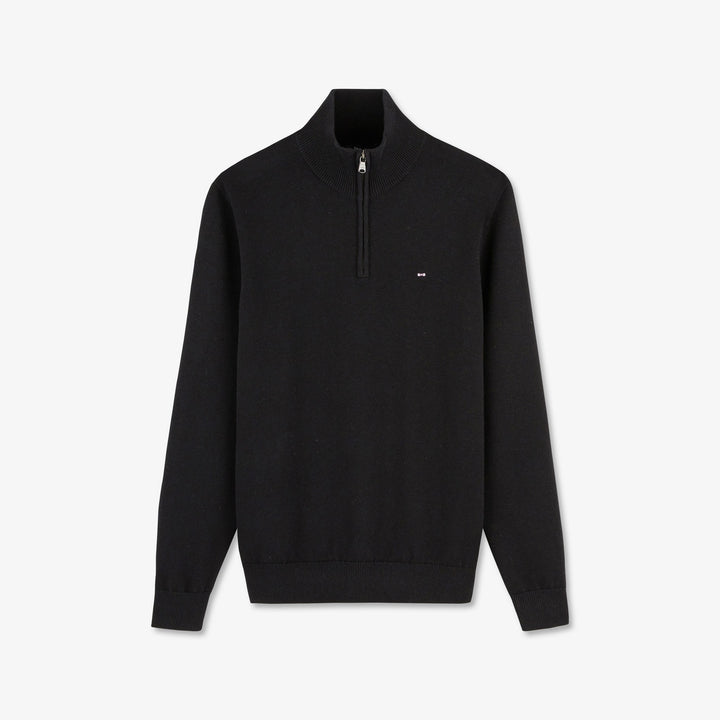 Pull noir à col camionneur